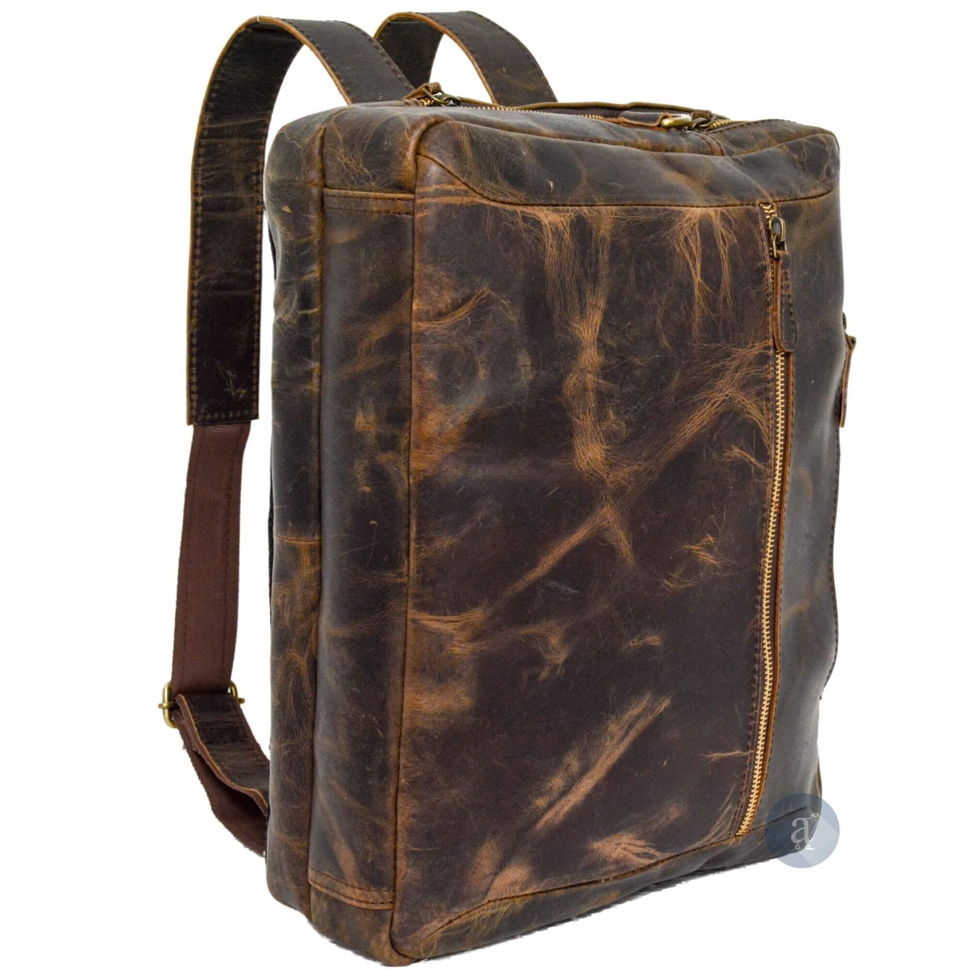 Handmade Buffalo Leather 2-in-1 Briefcase Bag Cum Backpack Handmade Buffalo Leather 2-in-1 Briefcase Bag Cum Backpack