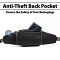 Anti Theft Pocket of Black Leather Fanny Pack