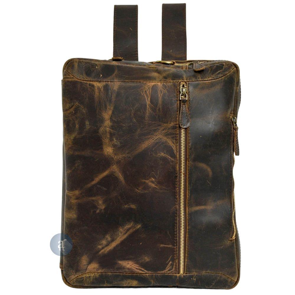 Convertible Leather Laptop Backpack for Men