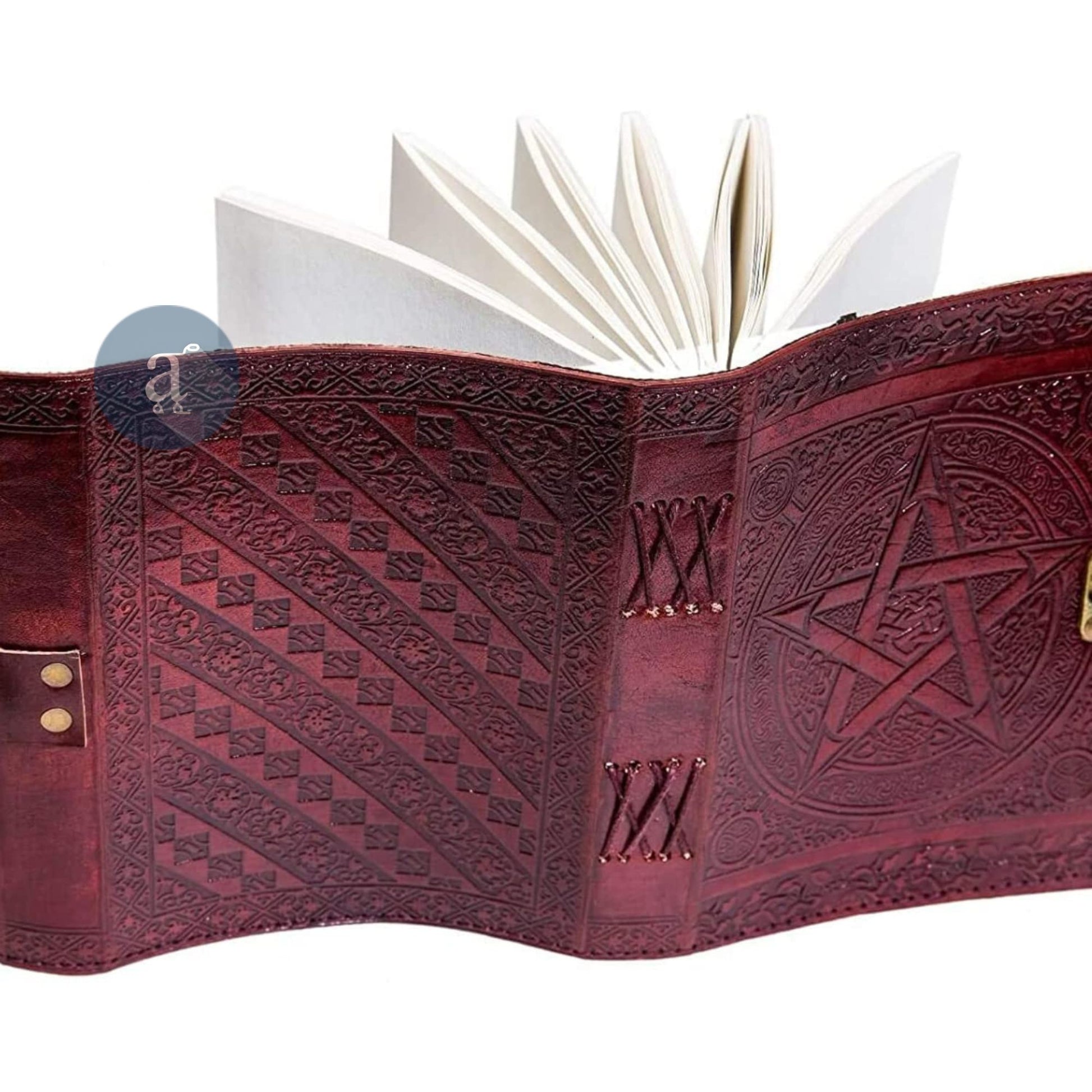 Personalized Leather Journal with Pentagram Star