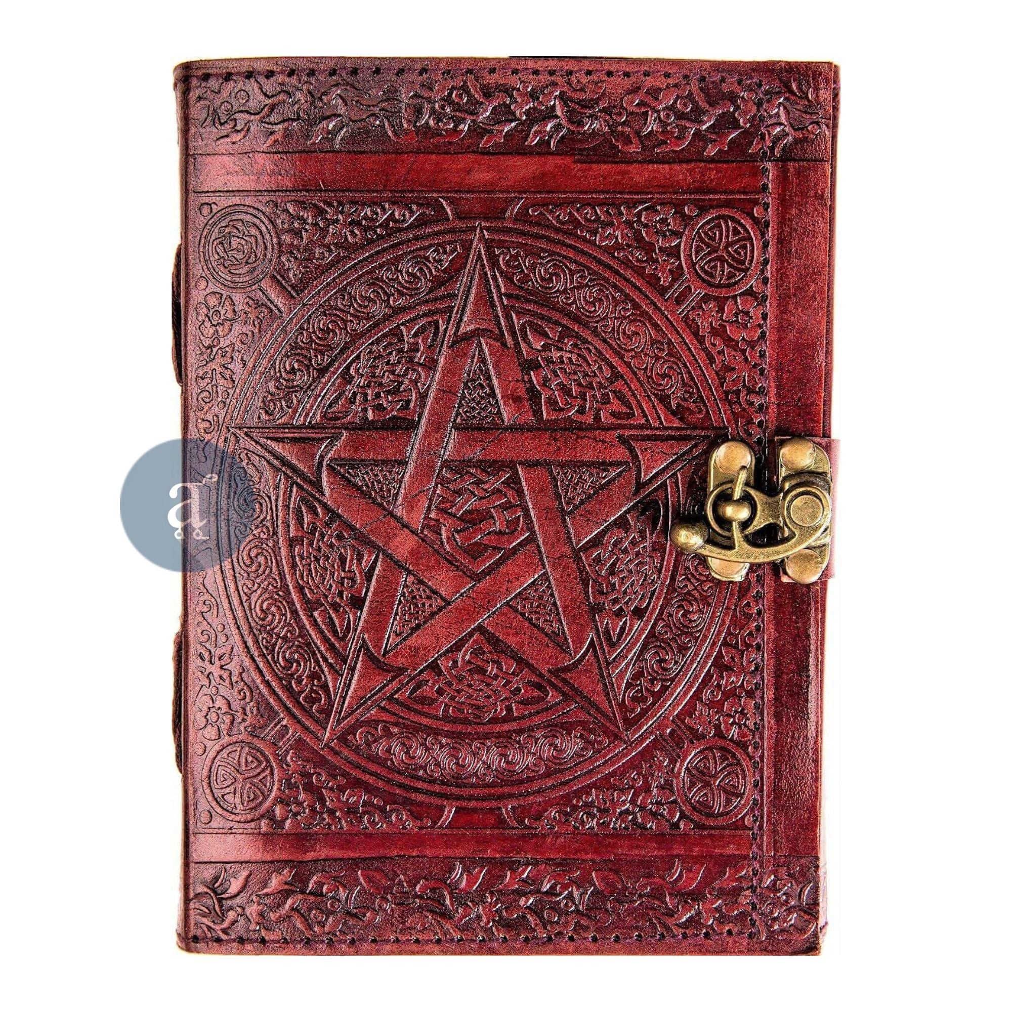 Personalized Leather Journal with Pentagram Star