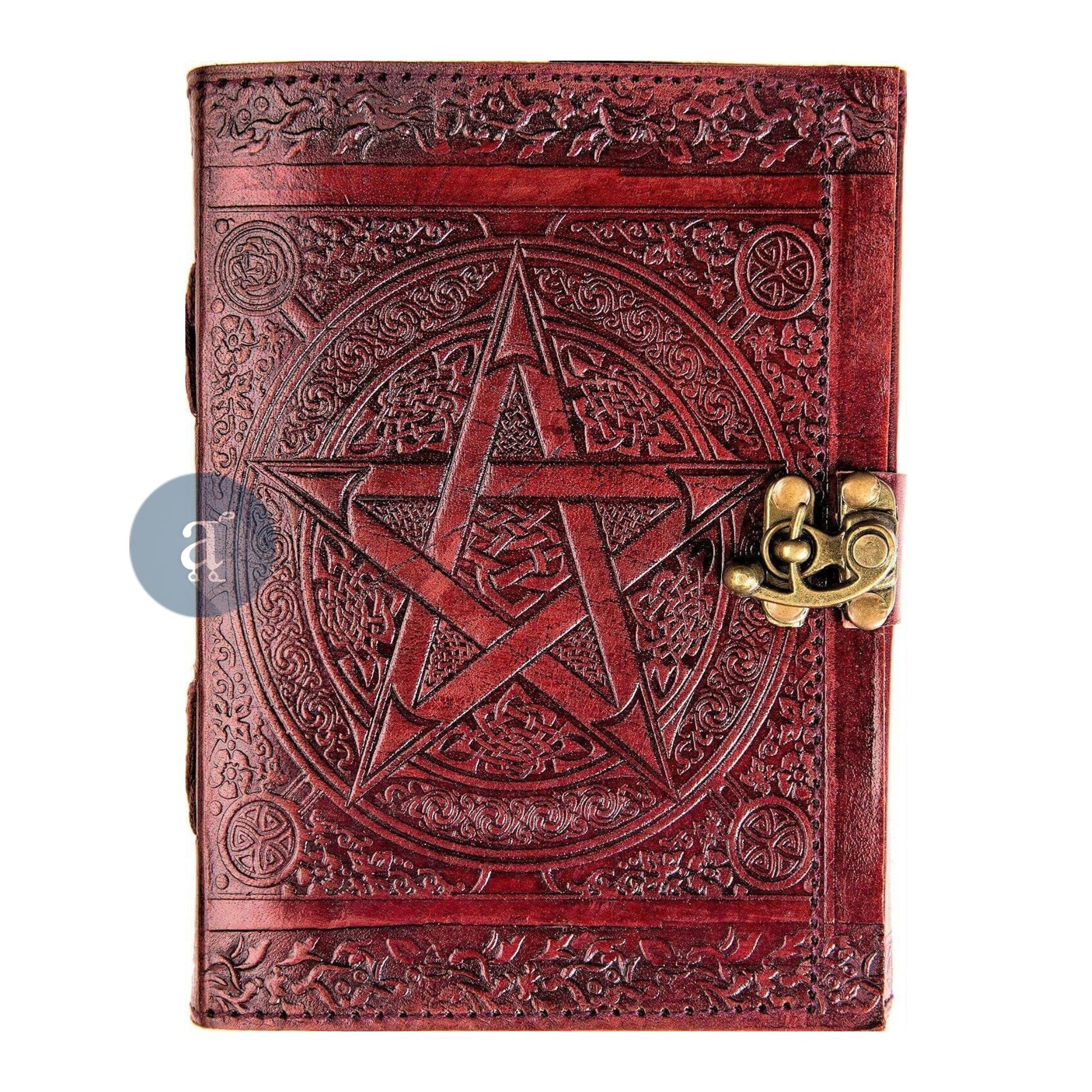 Personalized Leather Journal with Pentagram Star