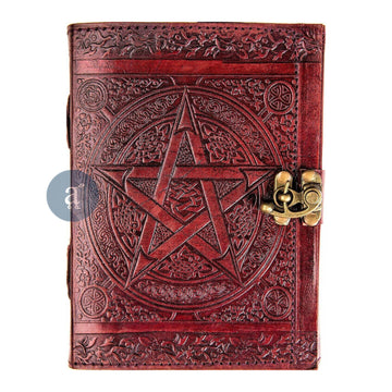 Personalized Leather Journal with Pentagram Star