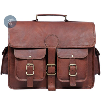 Leather Briefcase Bag Front View