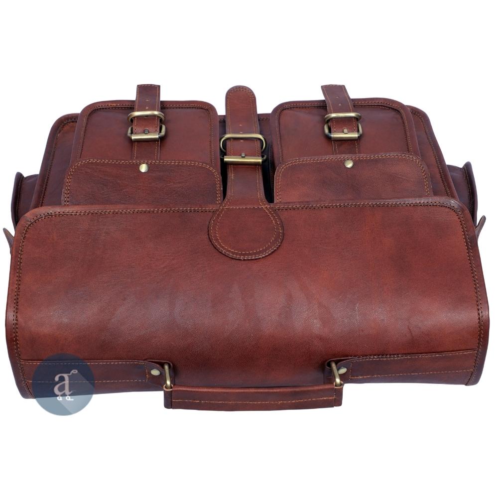 Leather Briefcase Bag Top View