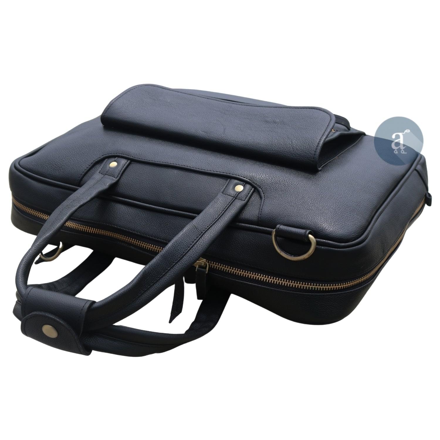 Black Leather Briefcase Bag