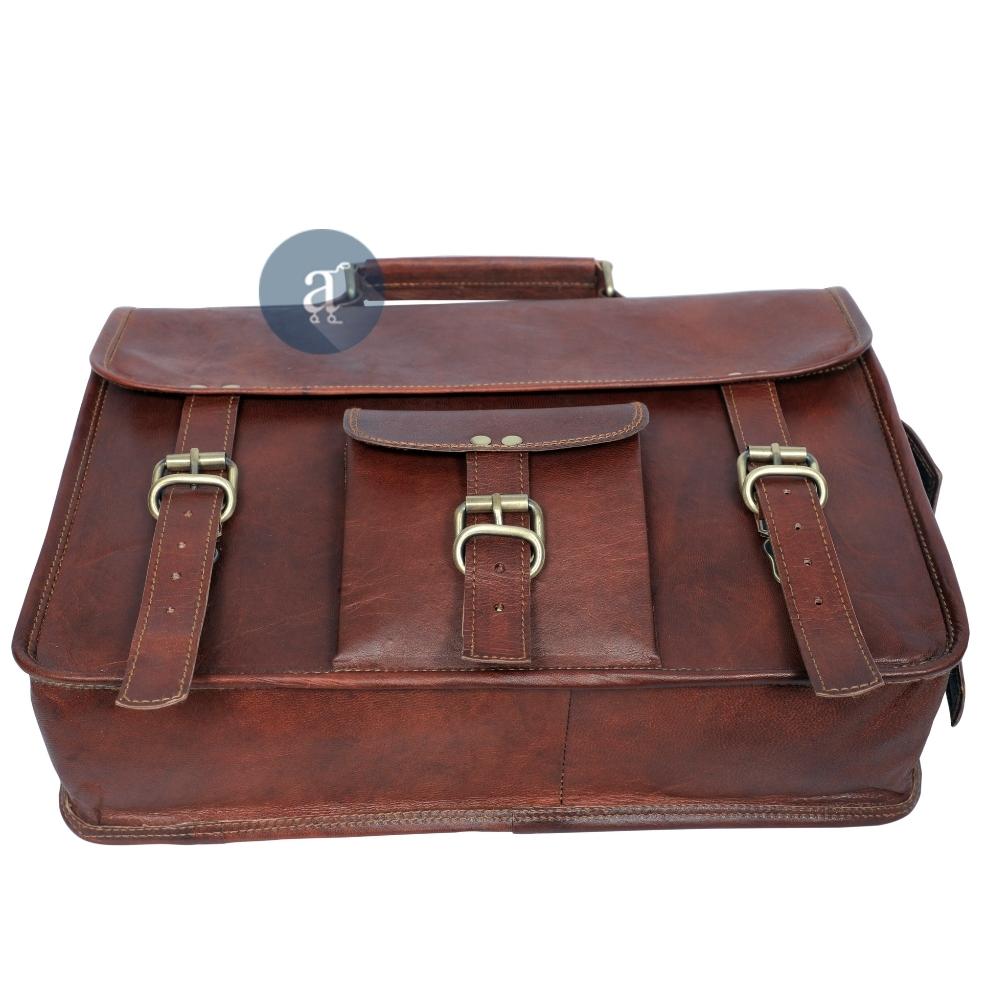 Urban Leather Laptop Shoulder Messenger Bag - Vintage Brown Handmade Satchel Briefcase Bag for Men