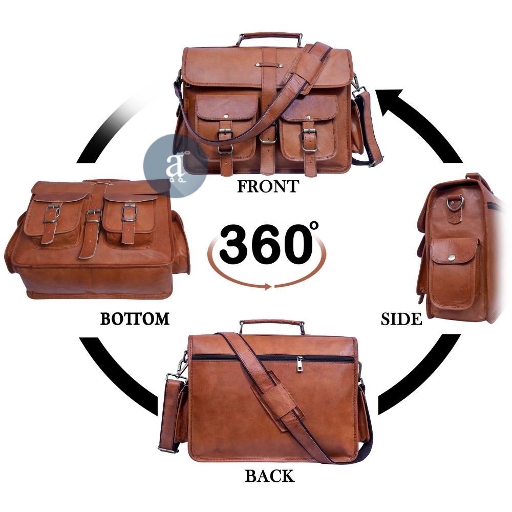 Leather Shoulder Bag 360 Degree View
