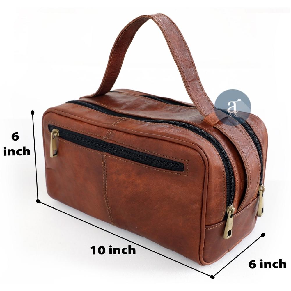 Leather Travel Toiletry Bag Dimensions
