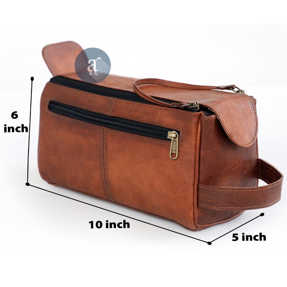 Mens Leather Toiletry Bag Dimensions