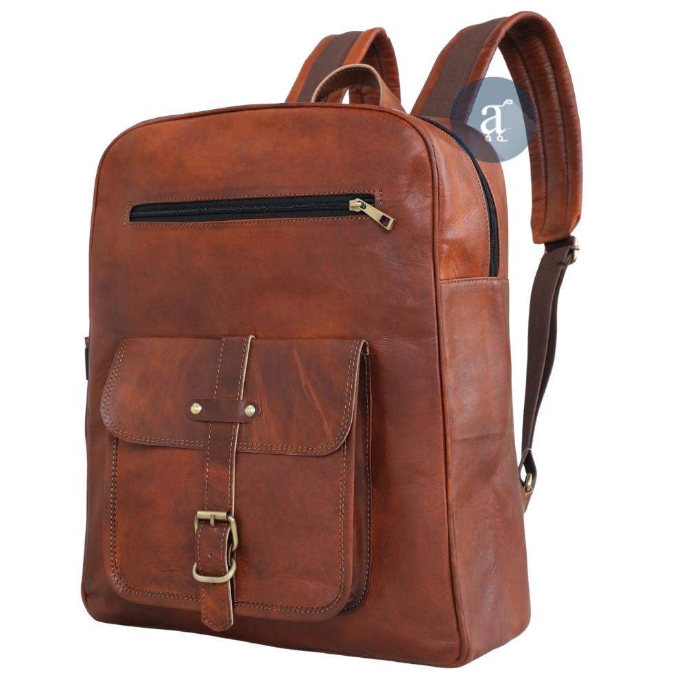 Mens Leather Backpack Right Side View