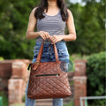 Women Carrying Designer Tote with Handles