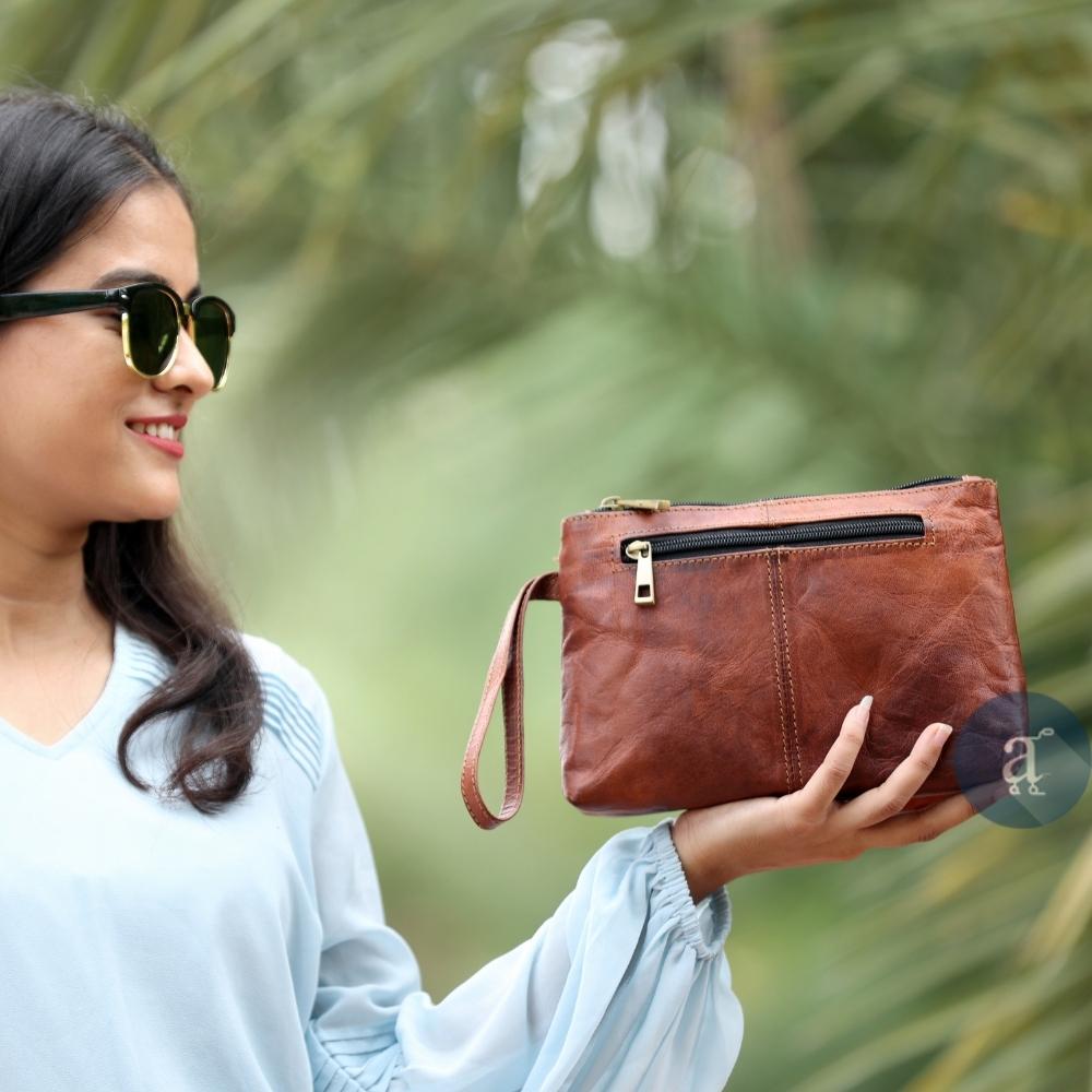 Woman Carrying Small Purse in Her Hand