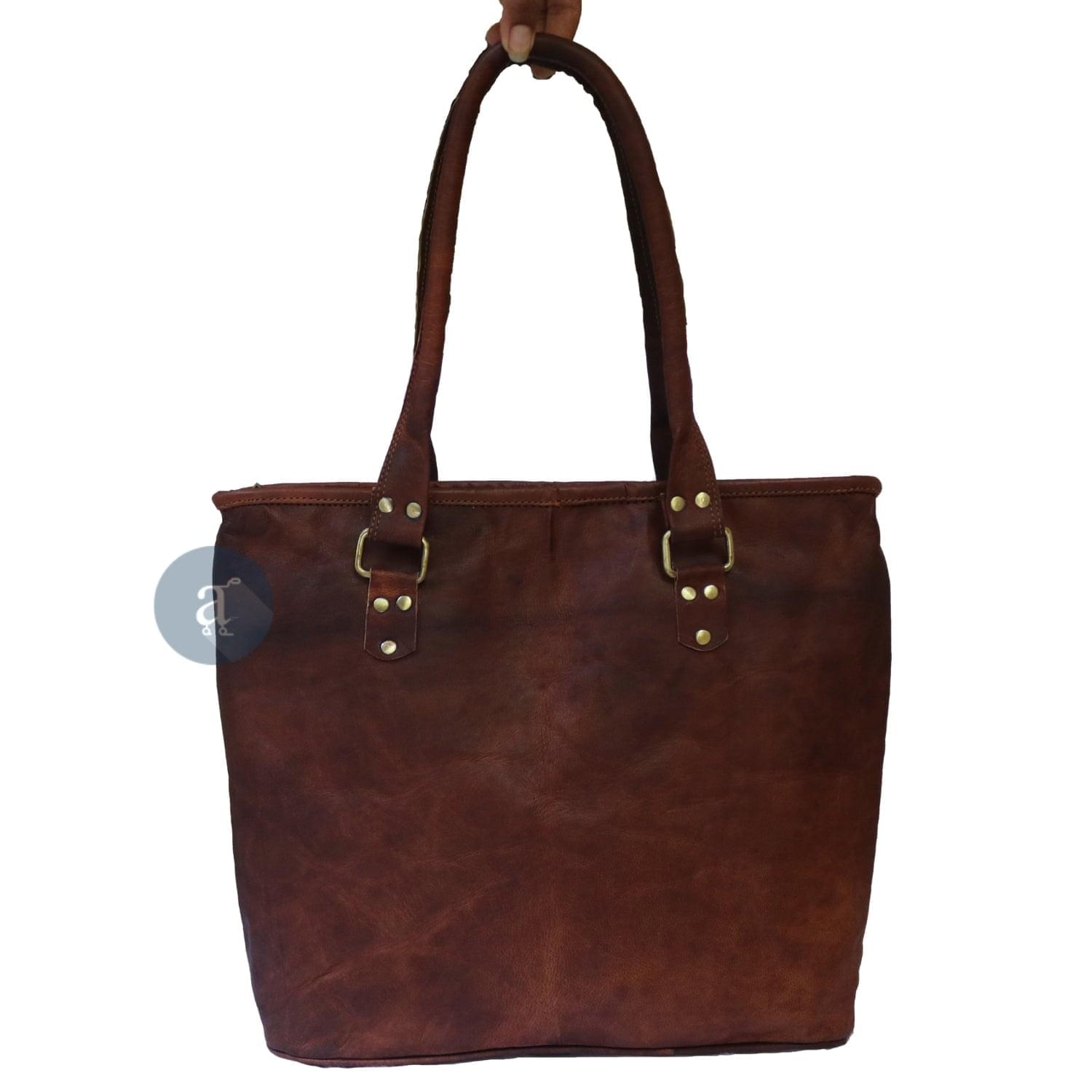Brown Tote with Carrying Handle