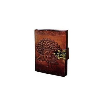 Customized Leather Journal With Peacock Embossed Design