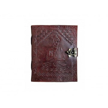 Engraved Leather Journal - Personalized Engraved Leather Journal With Buddha Design