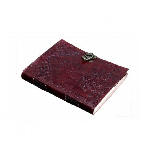 Engraved Leather Journal - Personalized Engraved Leather Journal With Buddha Design