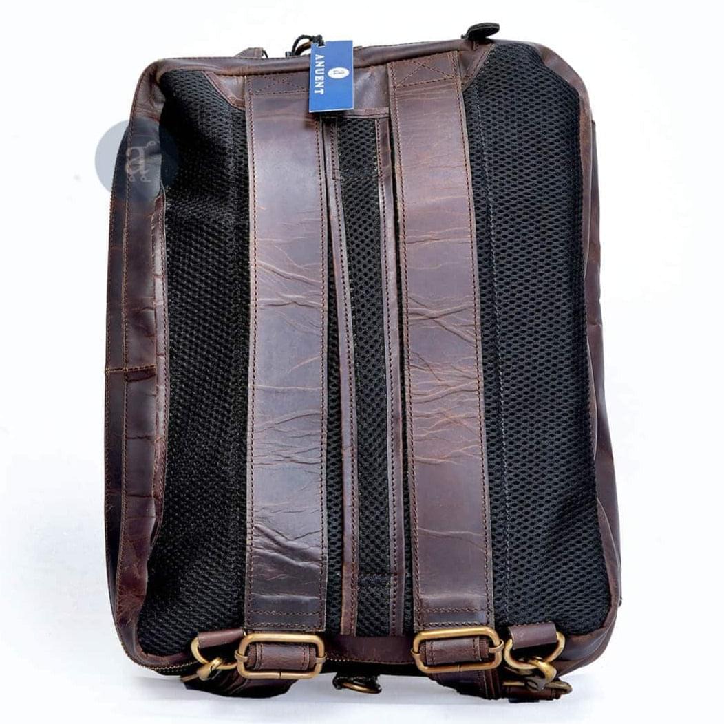 cut n paste ashford convertible leather backpack Handmade Buffalo Leather 2-in-1 Briefcase Bag Cum Backpack