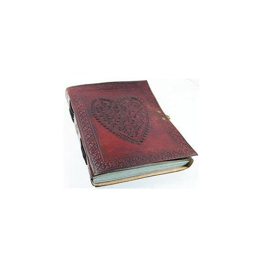 Brown Leather Journal With Embossed Heart