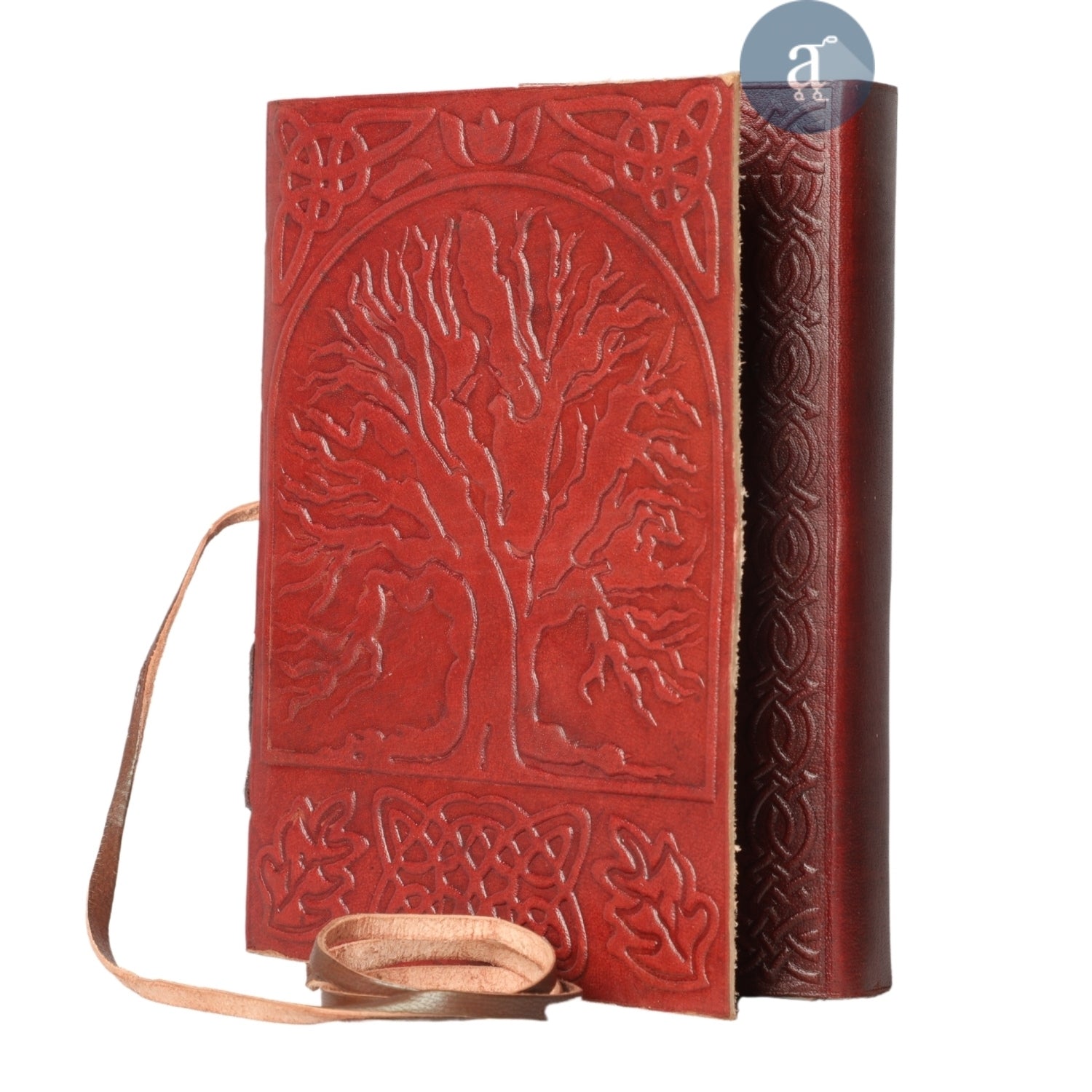 Leather Tree of Life Rectangle Pouch Small Purse Handbag