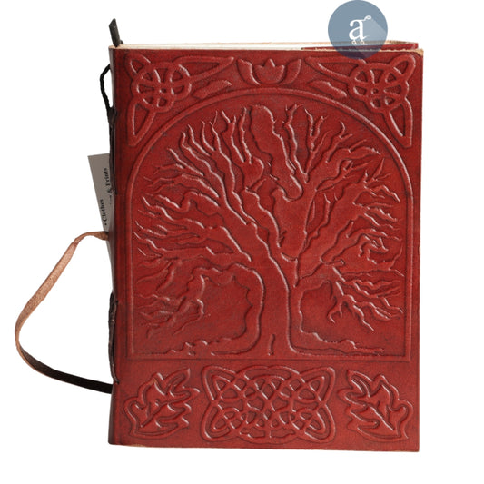 Tree Of Life Embossed Leather Journal Front View