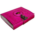 Pink Leather Journal With Stone Embossed