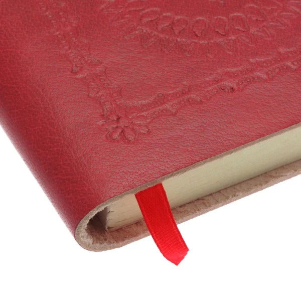 Red Leather Notebook Front Design