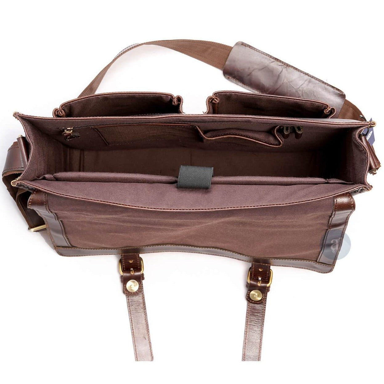 Mens Leather Crossbody Bag Inner Compartments