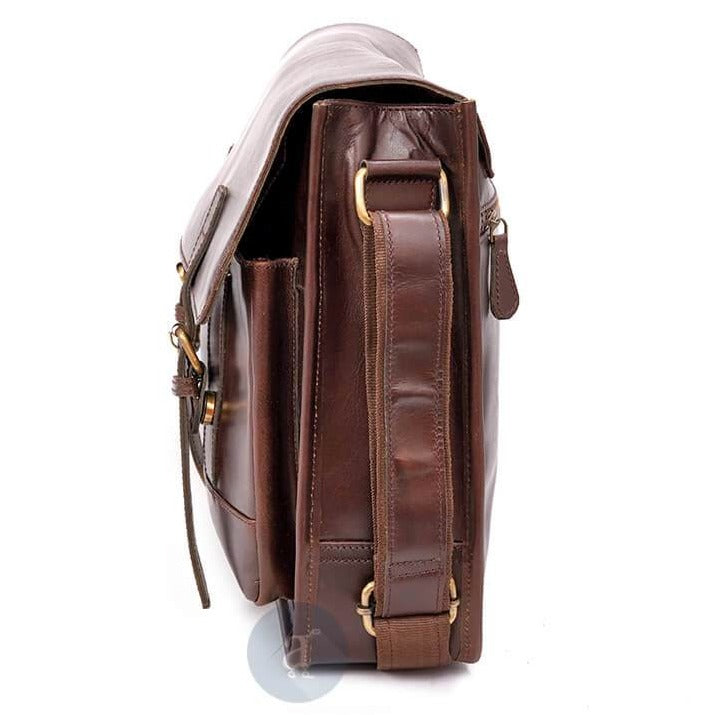 Mens Leather Crossbody Bag Side View