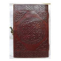 Embossed Owl Leather Journal Back Embroidery Design