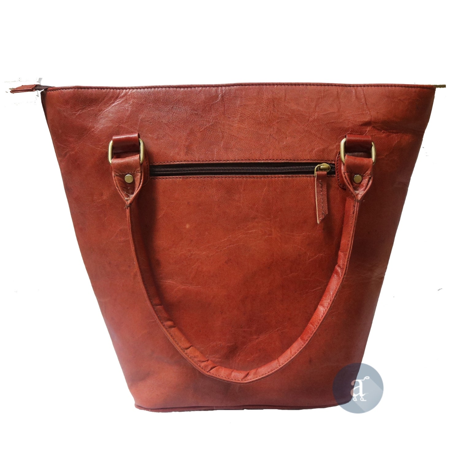 leather tote bag with zipper