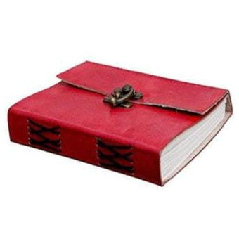 Red Leather Journal Brass Clasp Lock
