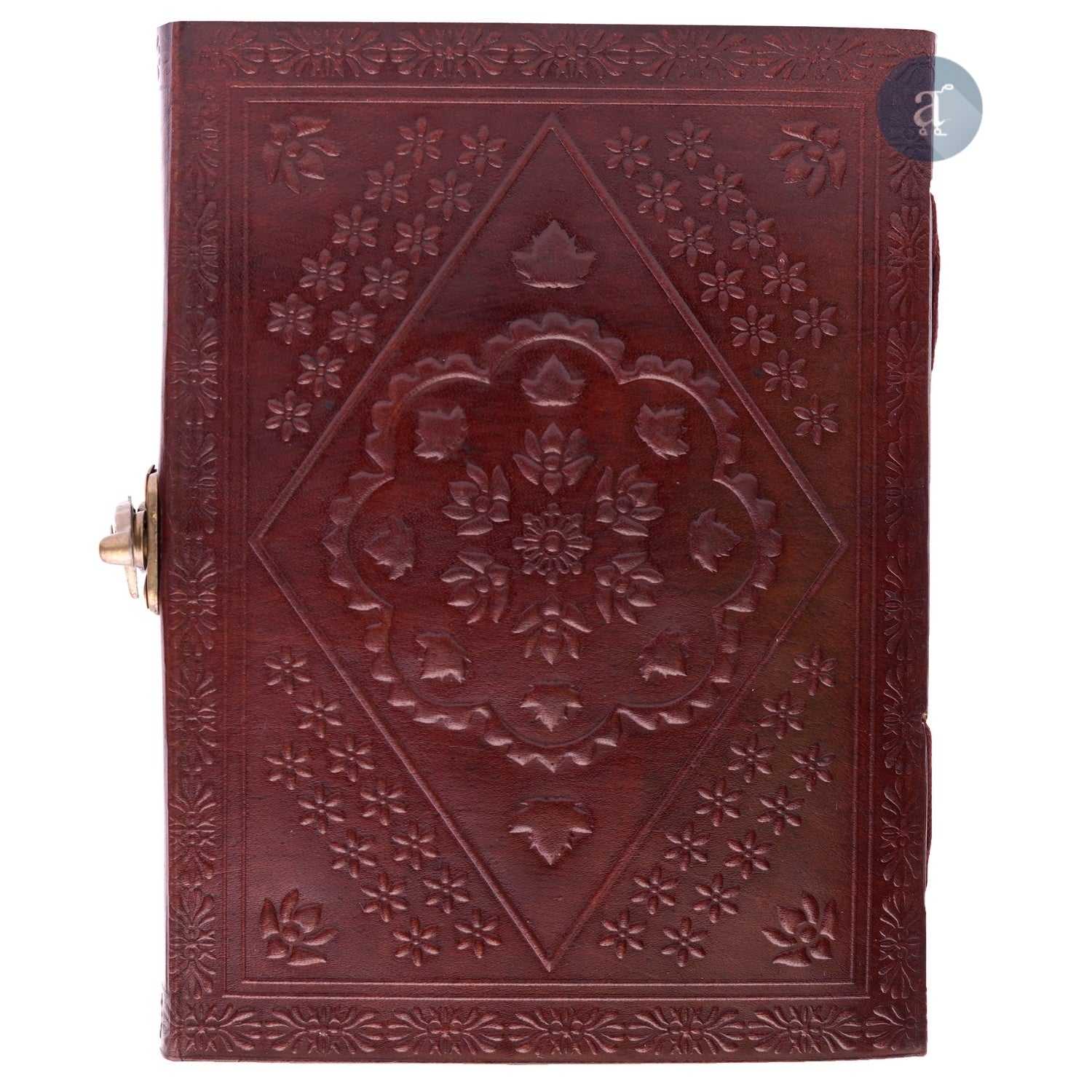 Tree Of Life Leather Journal with Lock Back View