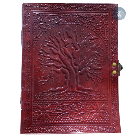 Tree Of Life Leather Journal with Lock