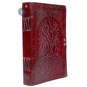 Tree Of Life Leather Journal with Lock Front View